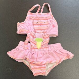 Le Top - Pink “Cat” Toddler bathing suit